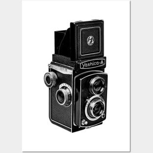 Vintage 1960s Twin Lens Camera - Open Hood Posters and Art